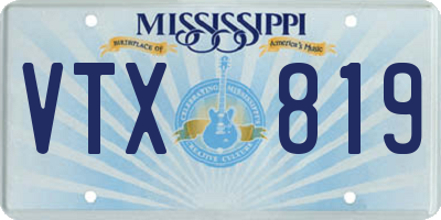 MS license plate VTX819