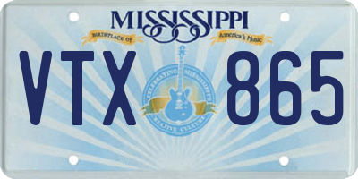 MS license plate VTX865