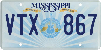 MS license plate VTX867