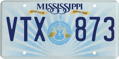 MS license plate VTX873