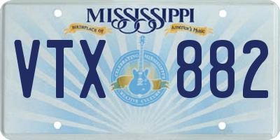 MS license plate VTX882