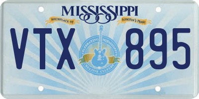 MS license plate VTX895