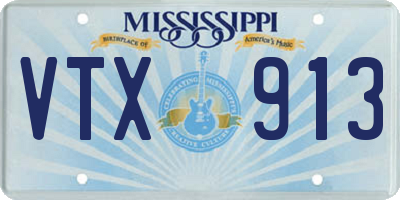 MS license plate VTX913