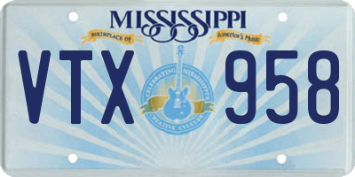 MS license plate VTX958