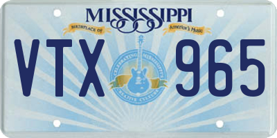 MS license plate VTX965