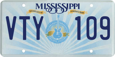 MS license plate VTY109