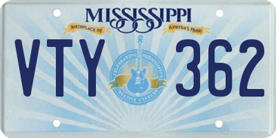 MS license plate VTY362