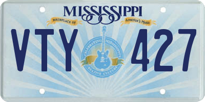 MS license plate VTY427