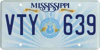 MS license plate VTY639