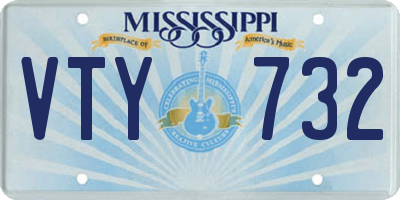 MS license plate VTY732