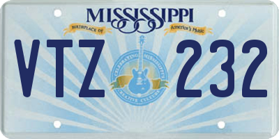 MS license plate VTZ232