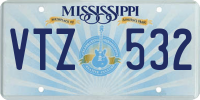 MS license plate VTZ532
