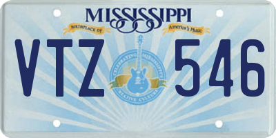 MS license plate VTZ546