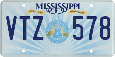 MS license plate VTZ578