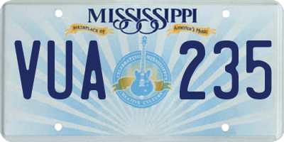 MS license plate VUA235