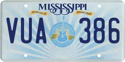 MS license plate VUA386
