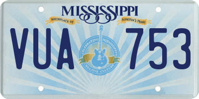 MS license plate VUA753