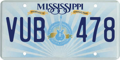 MS license plate VUB478