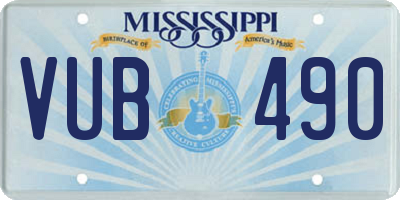 MS license plate VUB490
