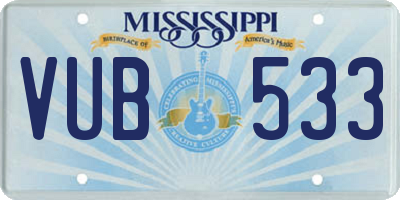 MS license plate VUB533