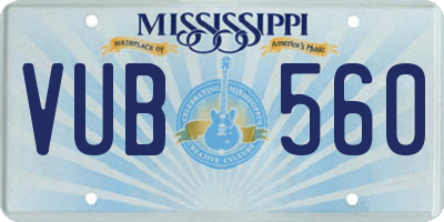 MS license plate VUB560