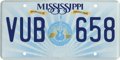 MS license plate VUB658
