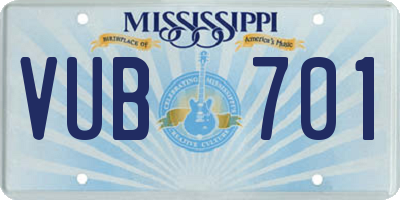 MS license plate VUB701