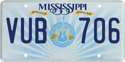 MS license plate VUB706