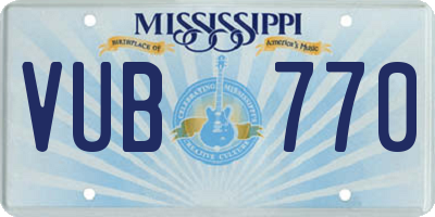 MS license plate VUB770