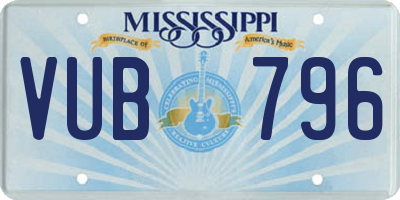 MS license plate VUB796