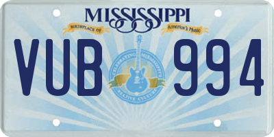 MS license plate VUB994