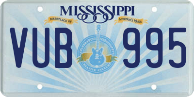 MS license plate VUB995