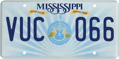 MS license plate VUC066