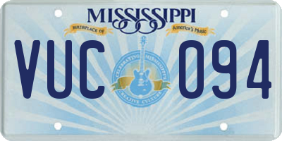 MS license plate VUC094