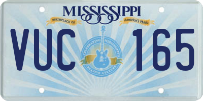 MS license plate VUC165