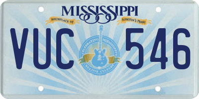 MS license plate VUC546