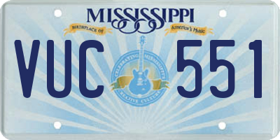 MS license plate VUC551