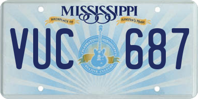 MS license plate VUC687