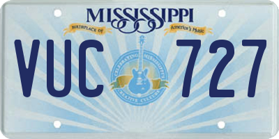 MS license plate VUC727