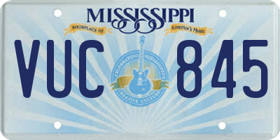 MS license plate VUC845