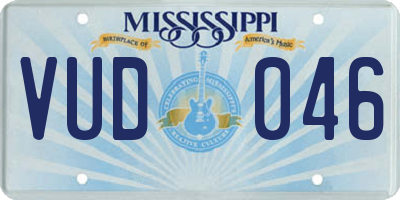 MS license plate VUD046
