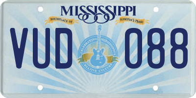 MS license plate VUD088