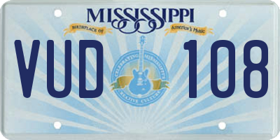 MS license plate VUD108