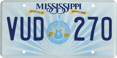 MS license plate VUD270