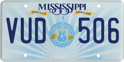 MS license plate VUD506