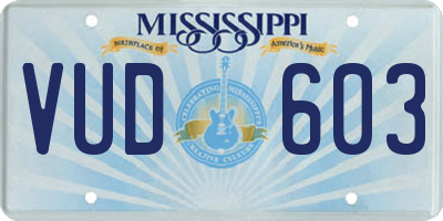 MS license plate VUD603