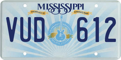 MS license plate VUD612