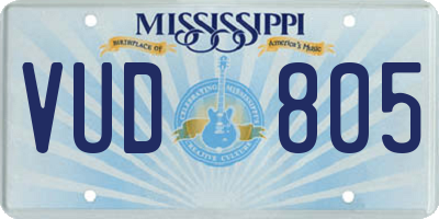 MS license plate VUD805