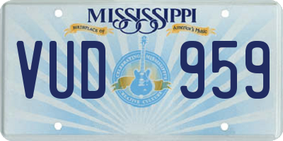 MS license plate VUD959