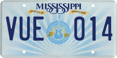MS license plate VUE014